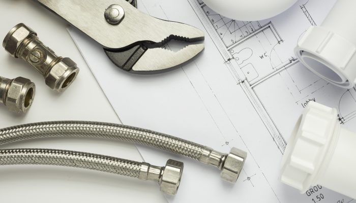 A,Selection,Of,Plumbing,Tools,And,Fittings,On,House,Plans